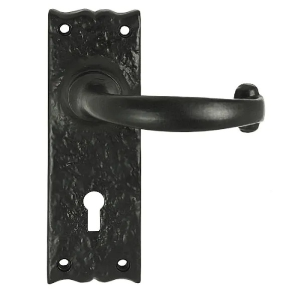 Black Antique Lock Door Handle
